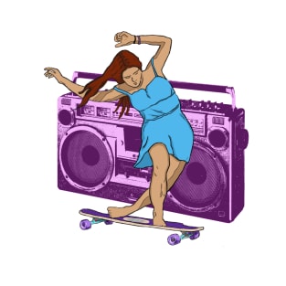 Longboard Dancing boombox T-Shirt