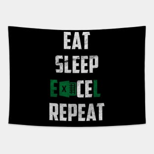Eat Sleep Excel Repeat Tapestry