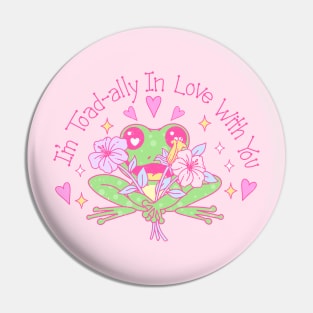 Im Toad-ally In Love With You. Frog In Love. Happy Valentines Day Pin