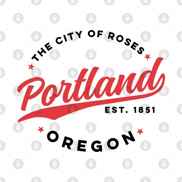 Vintage Portland Oregon City of Roses Retro USA by DetourShirts