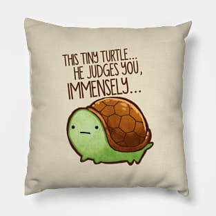 This turtle.. he judges you. Pillow