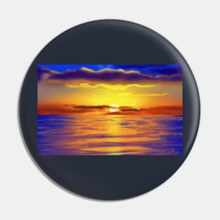 Airbrushed Ocean Sunset Pin