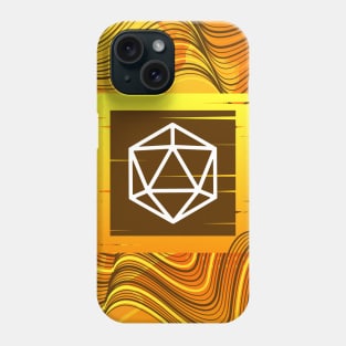 Orange Glitch Polyhedral D20 Dice Tabletop RPG Phone Case