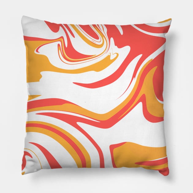 Orange and Red Abstract Pattern Pillow by RosegoldDreams