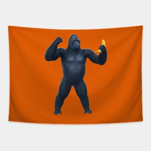 Gorilla Holding Banana Tapestry