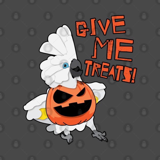 Umbrella Cockatoo Pumpkin Costume "Give Me Treats!" by TheStuffInBetween