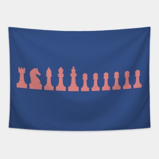 Chess pieces pink Tapestry