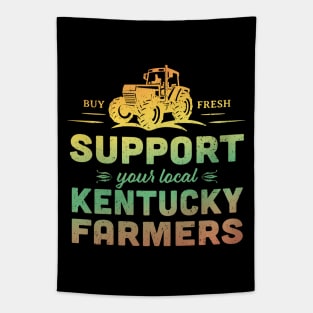 Support Your Local Kentucky Farmers Vintage Tractor Tapestry