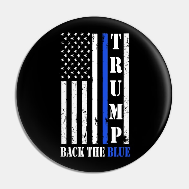 Trump back the blue, Pro Trump Thin Blue Line USA Flag Vote Donald Trump Pin by Pastel Potato Shop