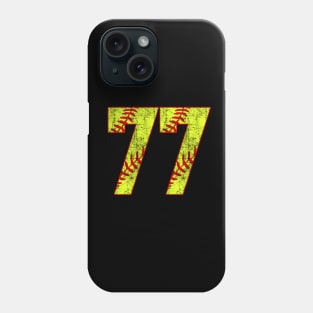 Fastpitch Softball Number 77 #77 Softball Shirt Jersey Uniform Favorite Player Biggest Fan Phone Case