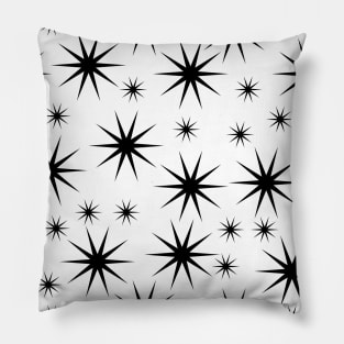 Starry Asterisk Pattern (Black) Pillow