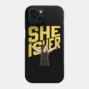 She Is Her - Caitlin Clark - Flat Cartoon Drawing Phone Case