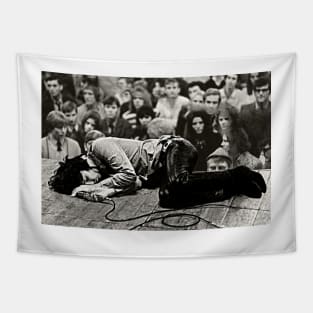 Jim Laying on Stage During a 1968 Concert Rock Icons Tapestry