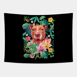 Tropical Red Pit Bull Pitbull 1 Tapestry