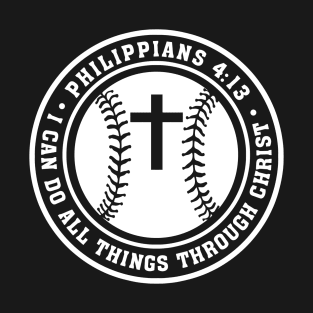 Baseball Softball Philippians 4:13 Jesus I can do all Things Christian T-Shirt