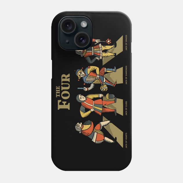 Vintage The Four Character of Playing Cards Phone Case by KewaleeTee