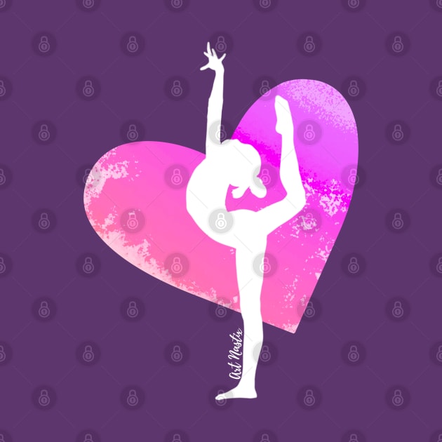 Dancer Silhouette on Pink Heart by Art Nastix Designs