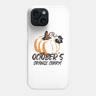 October Orange Charm: Captivating Pumpkin Silhouette Design Phone Case