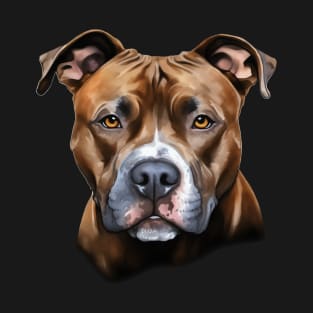 American Pitbull Terrier Dog Portrait T-Shirt