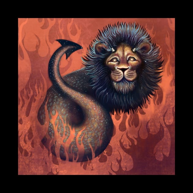 Fire Lion - Original Art by T.Dow Thomas