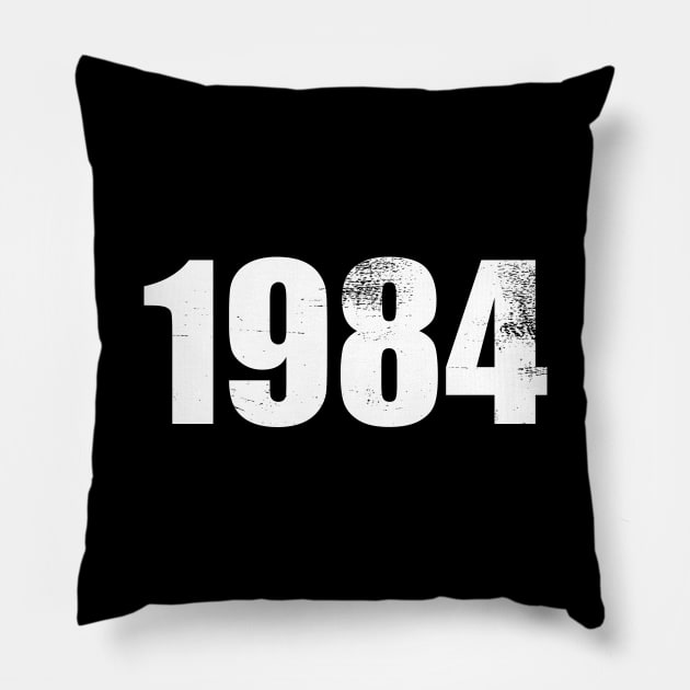 1984 Distressed Birthday Year Pillow by Boo Face Designs