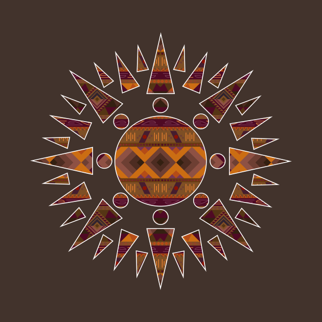 Native American pattern design Earth colours Inside a Sun by JDP Designs