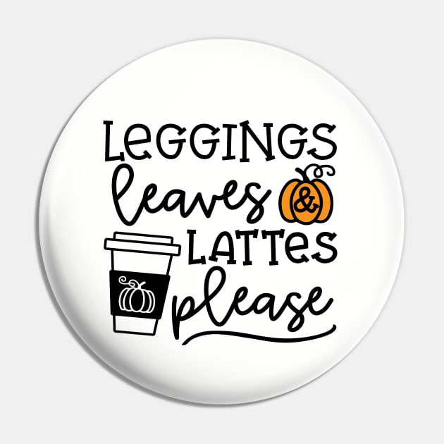 Legging Leaves and Lattes Please Halloween Fall Autumn Cute Pin by GlimmerDesigns