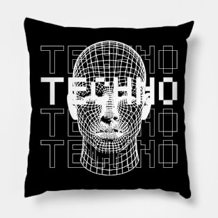 techno head Pillow