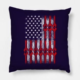 Unique American Flag Design for Plumbers Pillow