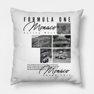 Monaco Grand Prix vintage t-shirt formula one Pillow