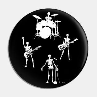 Skeleton Band - Music Tee (Guitar, Bass, Drums, Vocals) Gifts For Musicians Pin