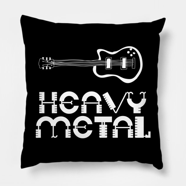 Heavy Metal Guitar Pillow by Abeer Ahmad