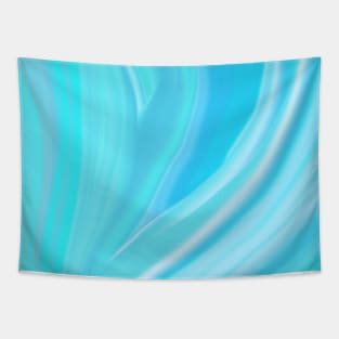 abstract turquoise and blue waves pattern Tapestry