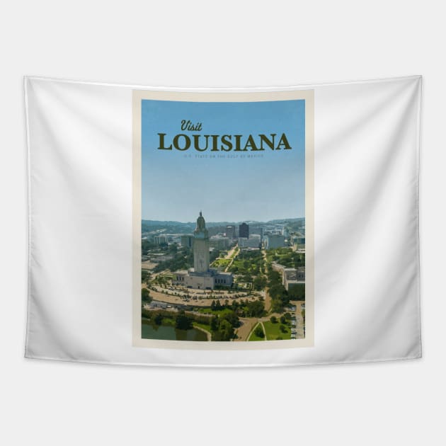 Visit Louisiana Tapestry by Mercury Club