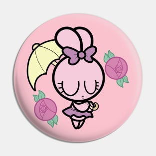 Pink Umbrella Bunny Pin