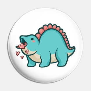 Cute Chubby Stegosaurus, Love, Dinosaur Pin