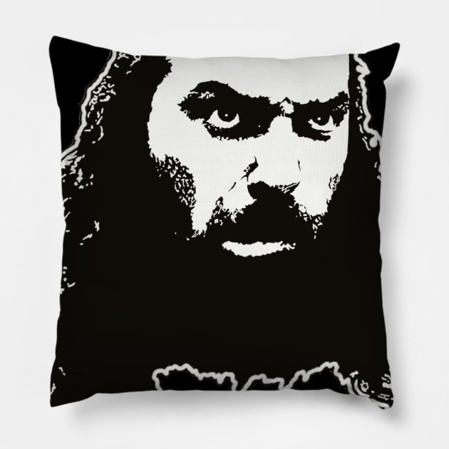 Bruiser Brody (Black and White) Pillow by BludBros