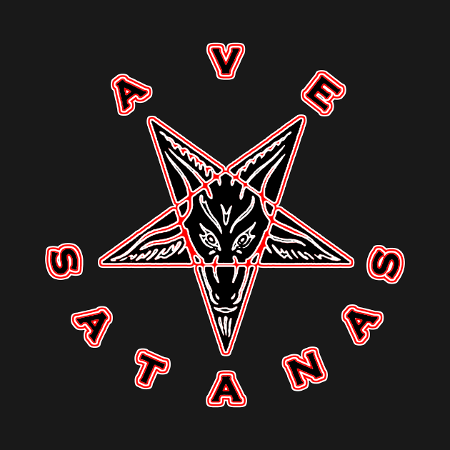 Blackstar Ave Satanas Short Sleeve Shirt, Satanic Shirt, Pentagram Shirt by Dreadful Savior