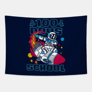 100 days of school featuring an astronaut dabbing on his rocket #1 Tapestry
