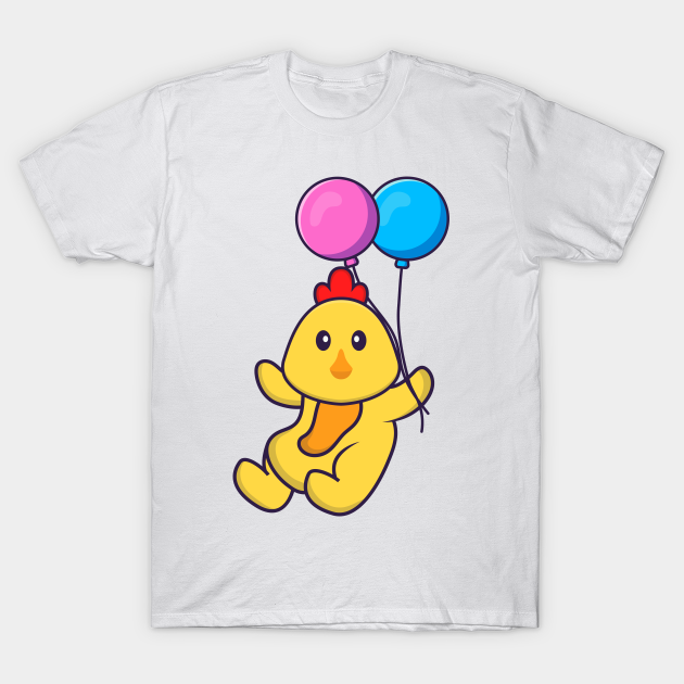 Discover Cute chicken flying with two balloons. - Ballon - T-Shirt