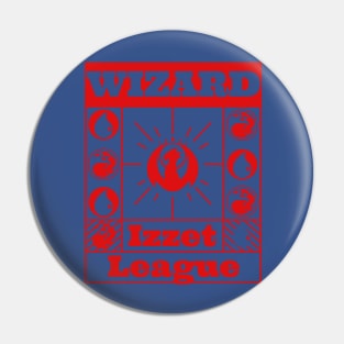 Izzet League | Wizard | MTG Guild Red on Blue Design Pin