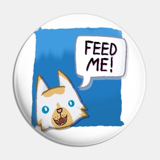 Feed Me! [Flame Point Cat With A Blue Background] Pin