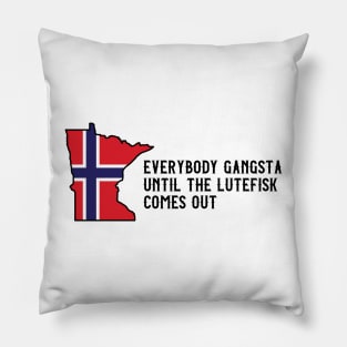Funny Minnesota Norwegian Flag Lutefis Pillow