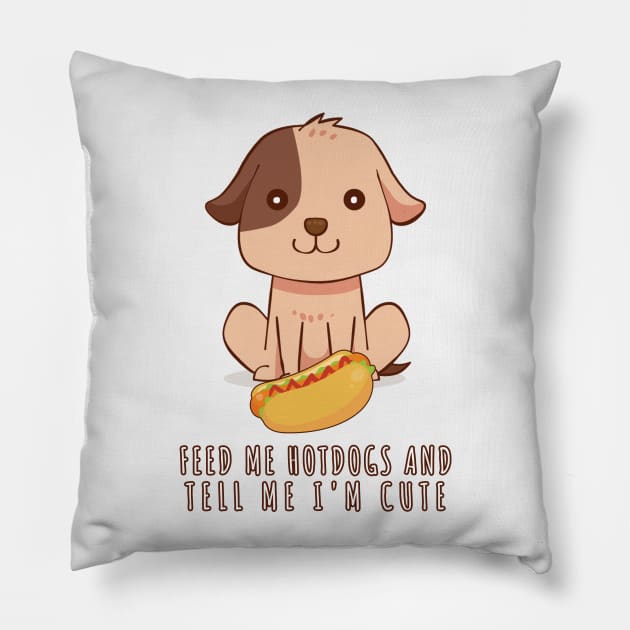 Dog Hotdogs Pillow by JKA