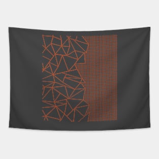 Abstract Outline Grid New Rust Tapestry