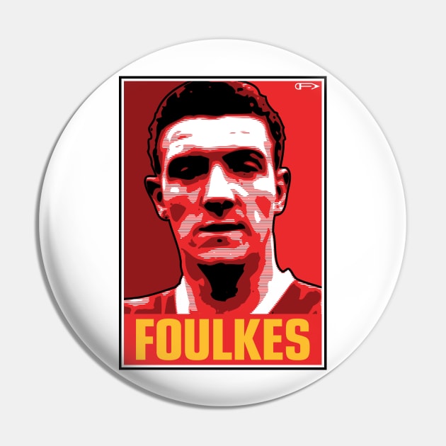 Foulkes - MUFC Pin by David Foy Art