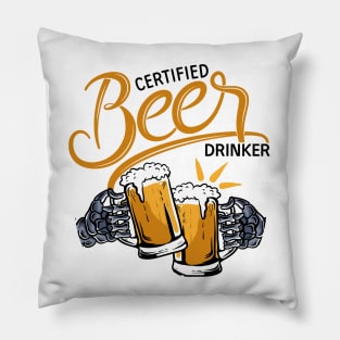 Certified Beer Drinker Pillow