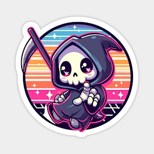 Colorful kawaii retro grim reaper Magnet