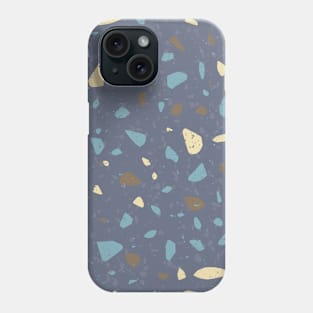 Blue and Brown Terrazzo Pattern Phone Case