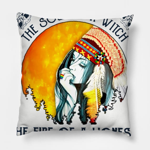 hippie october woman the soul of a witch Pillow by Phylis Lynn Spencer